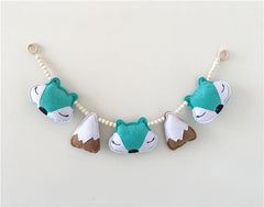 Brightly coloured wooden beads for nurseries