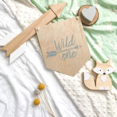 Cute fox figurine with natural wood finish for decor