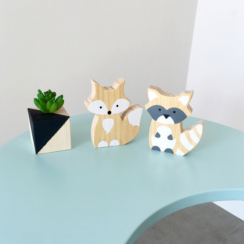 Playful fox figurine for kids' photography