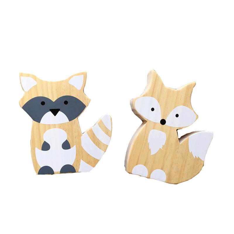 Decorative wooden animal on bedside table