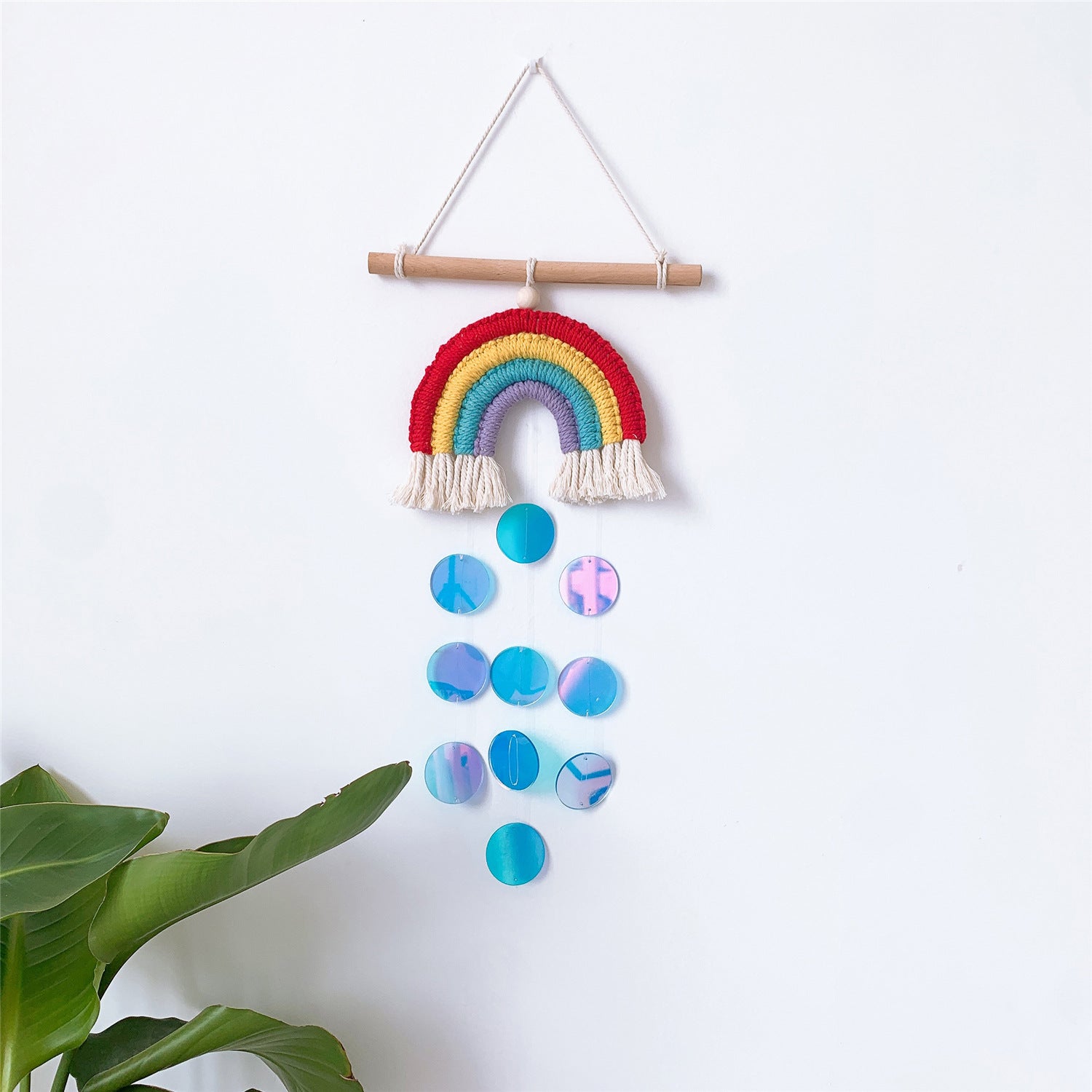 Wooden rainbow shell wall decor for vibrant interiors