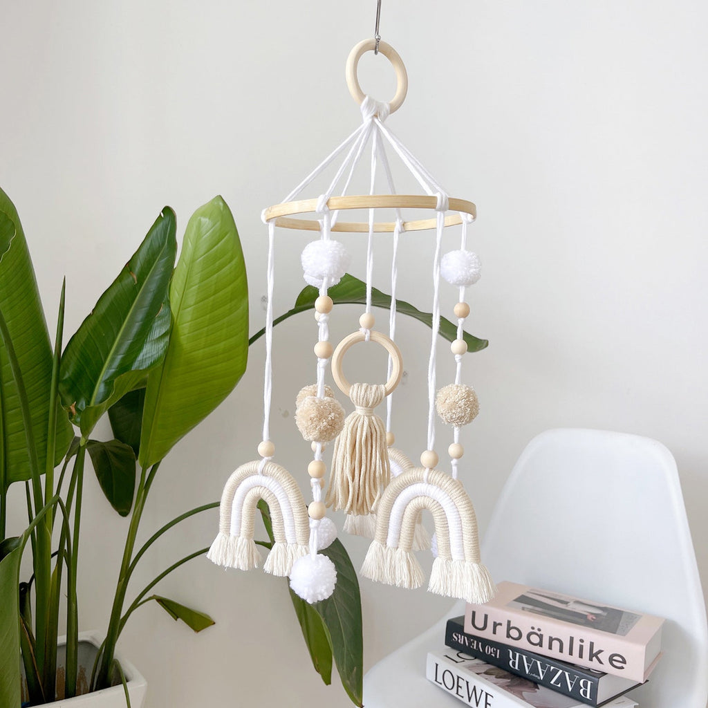 Colorful hanging mobile detail for creative spaces