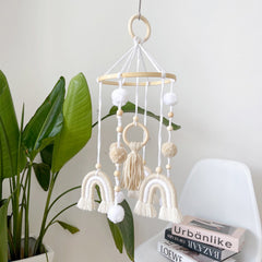 Colorful hanging mobile detail for creative spaces