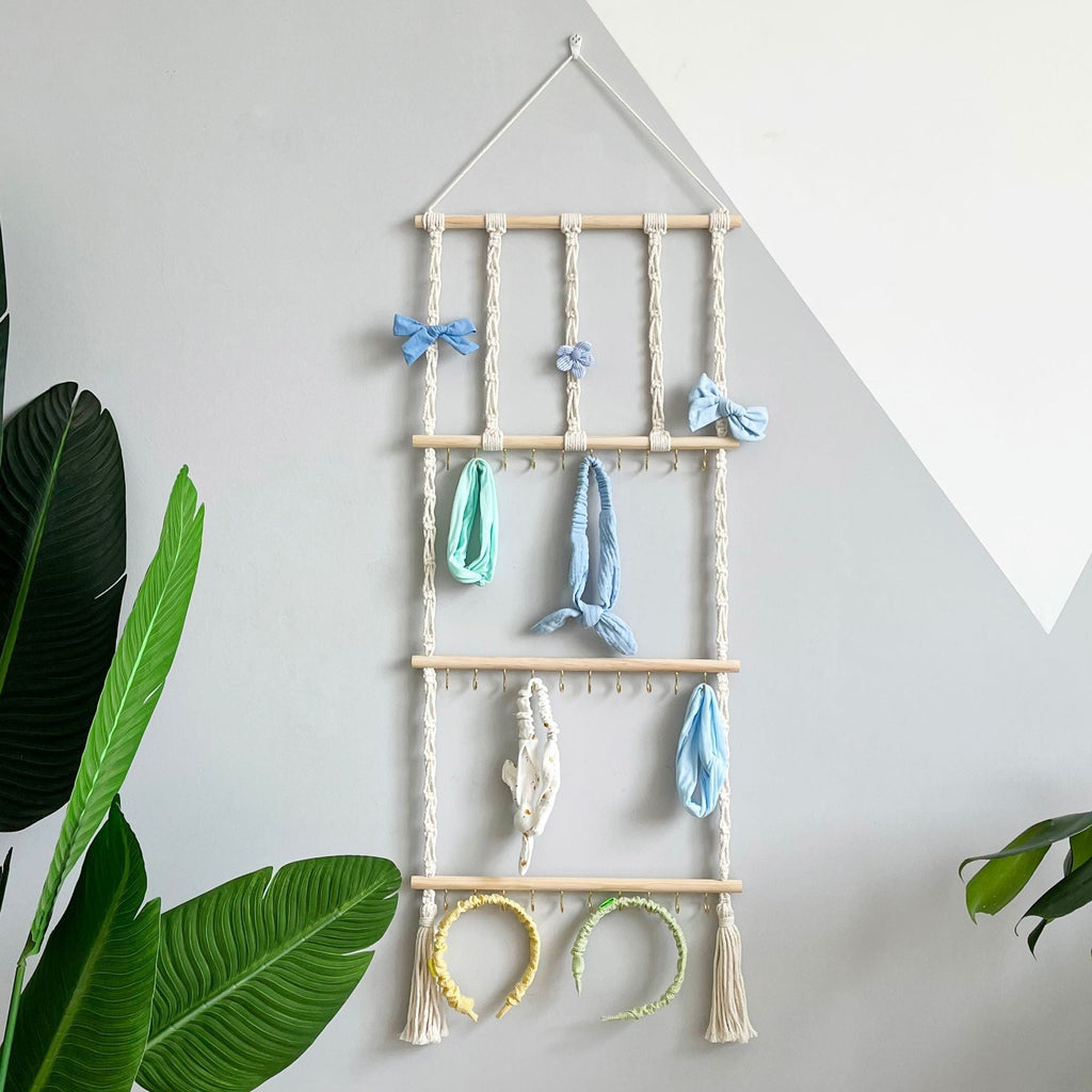 Cotton rope wall décor for stylish hair accessories