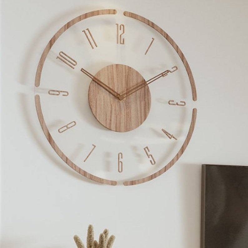 Stylish wall clock installation in modern living room