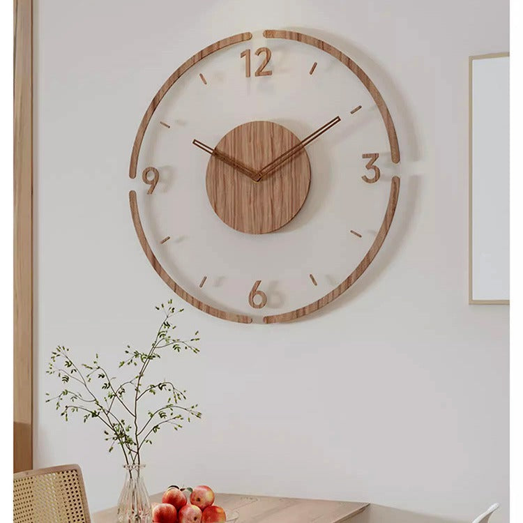 Battery operated clock on wall showcasing design
