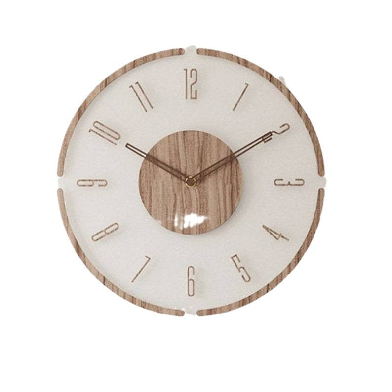Close-up of sleek transparent digital wall clock