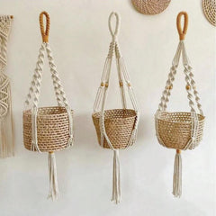 Close up of durable cotton string plant holder