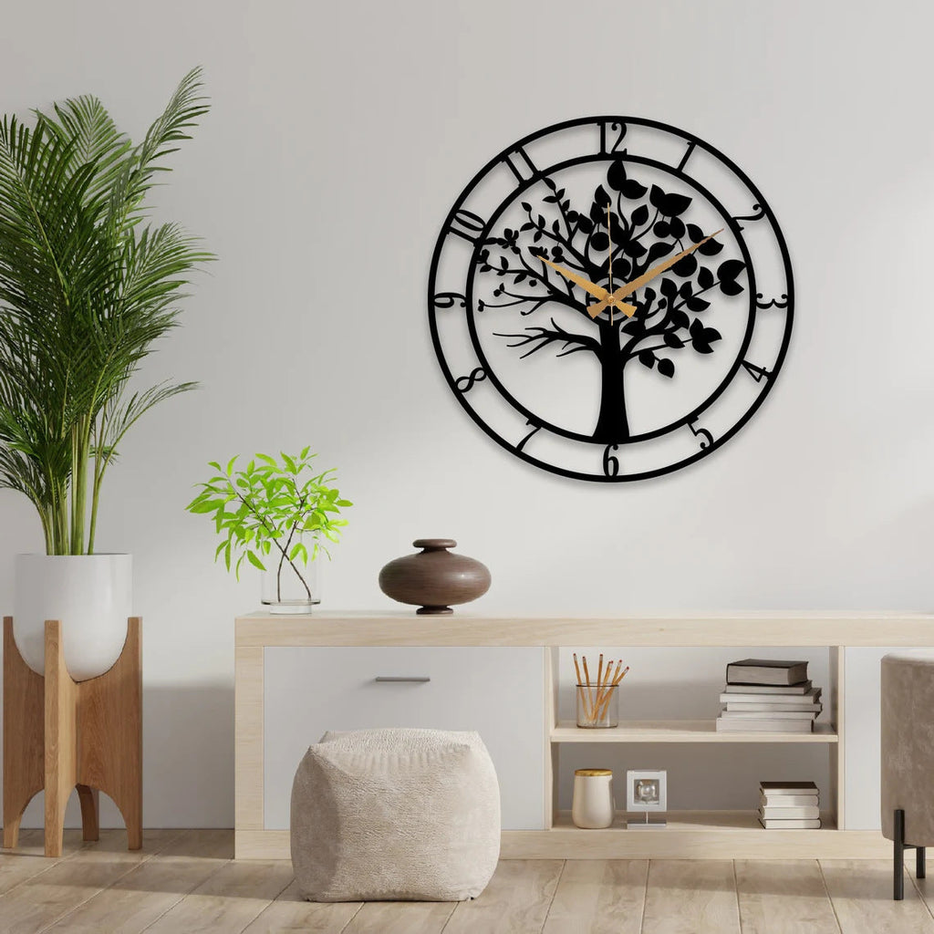 Close-up detail of the Tree of Life wall clock