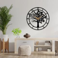 Close-up detail of the Tree of Life wall clock