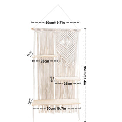 Decorative Cotton Rope Shelf mounted on a wall