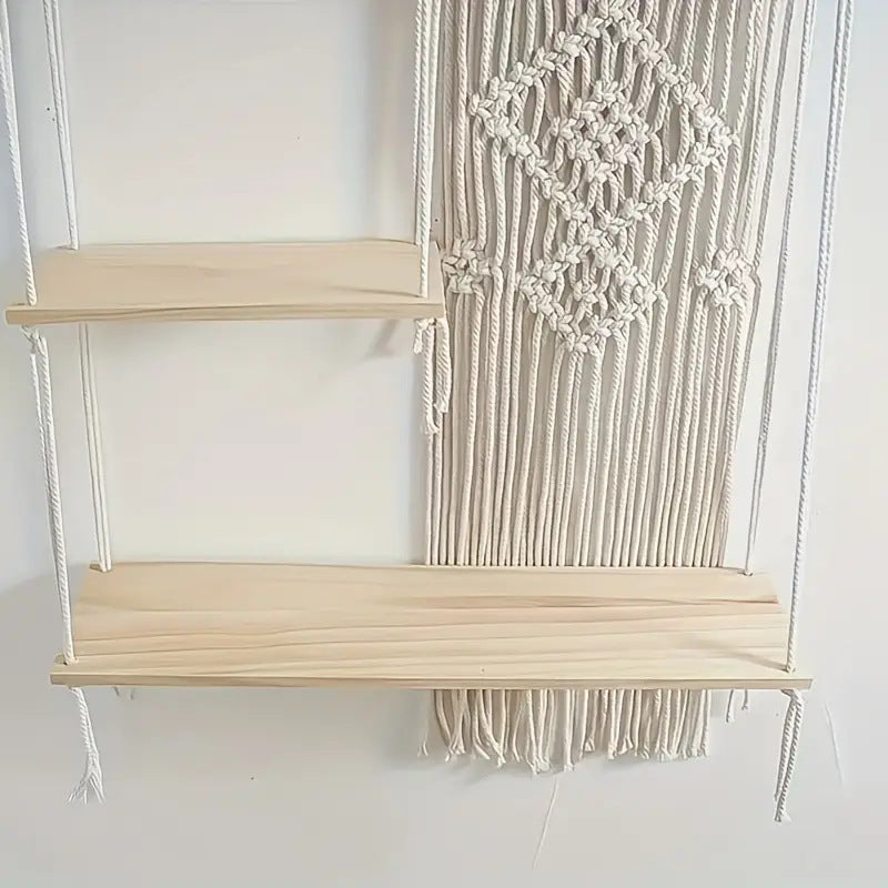 Elegant wall-mounted shelf showing decorative items