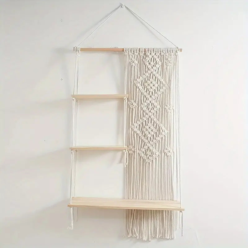 Functional Cotton Rope Shelf in a cafe environment