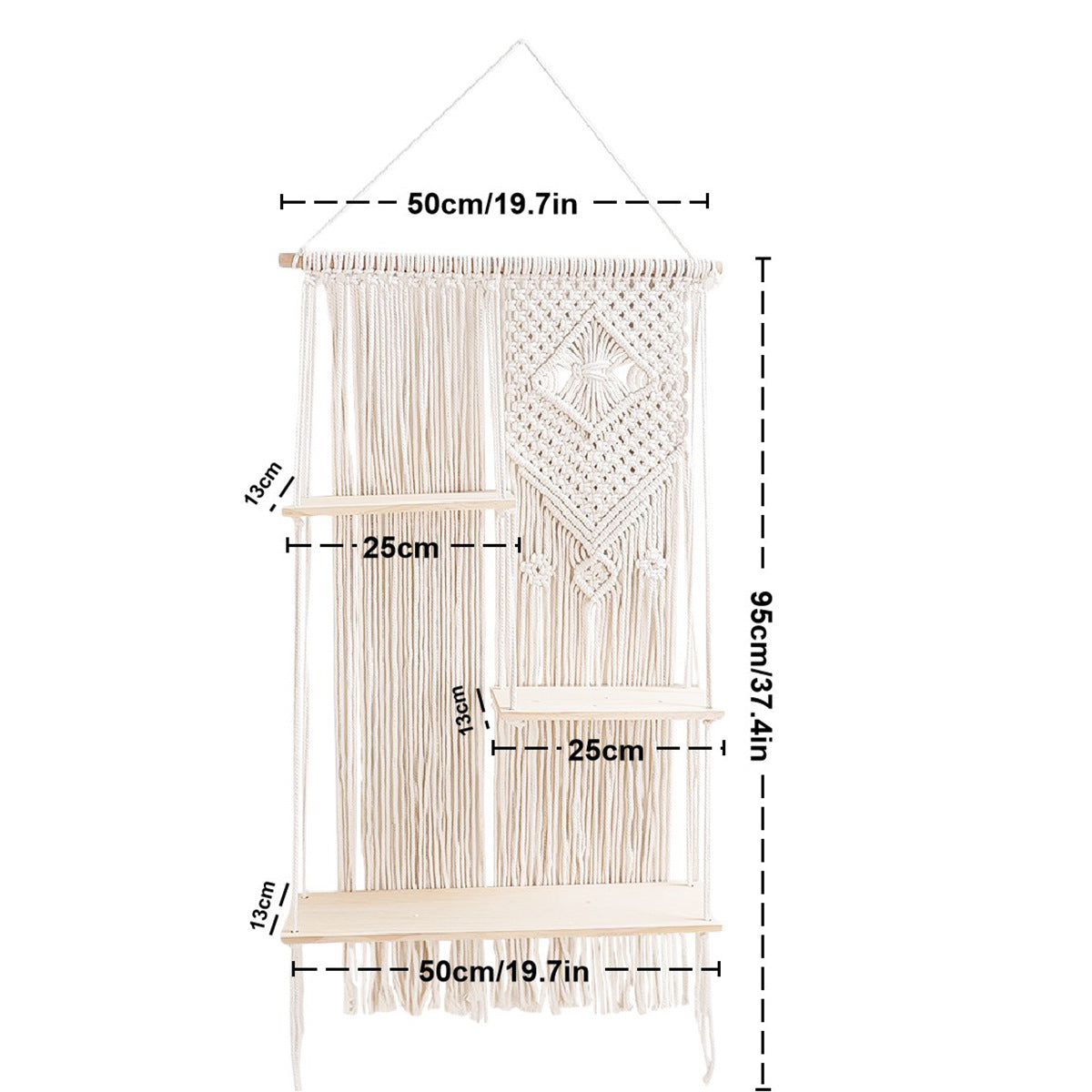 Stylish display of a cotton rope shelf with accessories