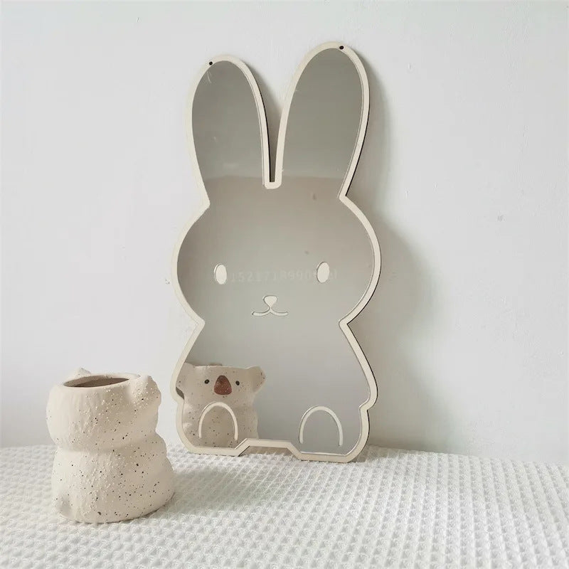 Stylish wooden frame kids mirror for playful rooms