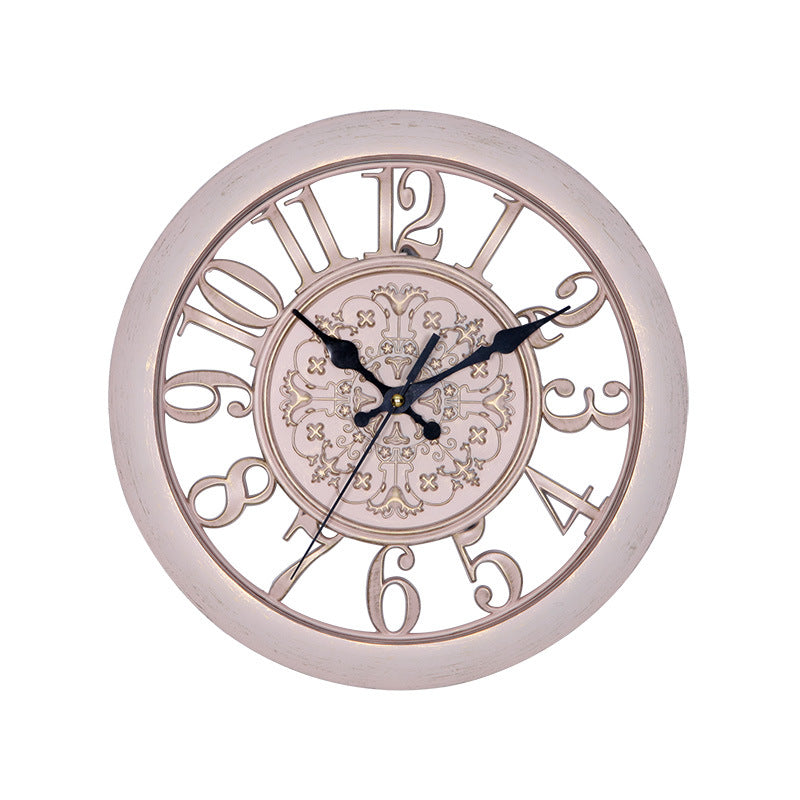 Close-up of Quartz Movement Vintage Wall Clock