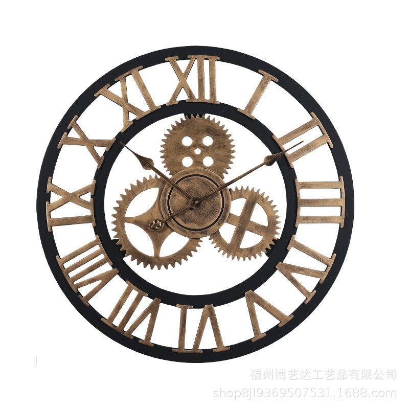 back view of the vintage wall clock