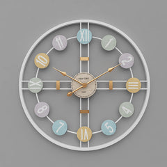 iron wall clock stylish design close-up