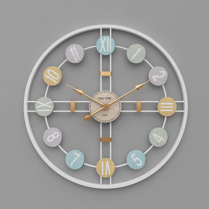 iron wall clock stylish design close-up