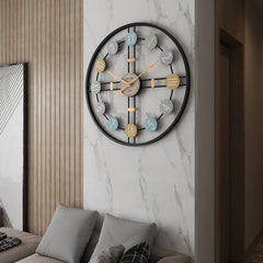 wall-mounted modern clock in living room