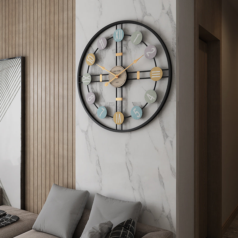wall-mounted modern clock in living room