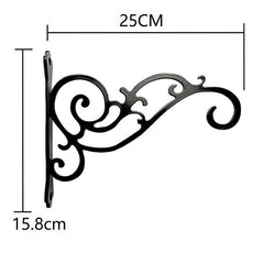 Mounted iron flower basket with vibrant flowers
