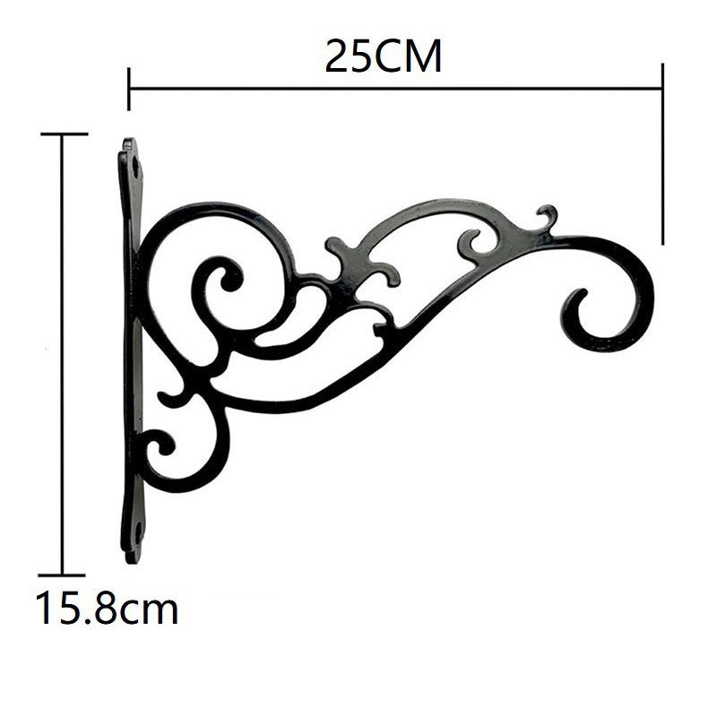 Mounted iron flower basket with vibrant flowers