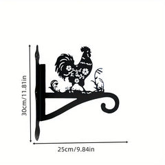 Elegant wall-mounted iron flower basket with plants