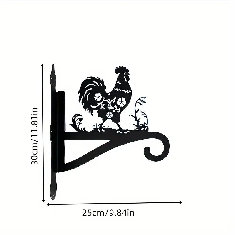 Elegant wall-mounted iron flower basket with plants