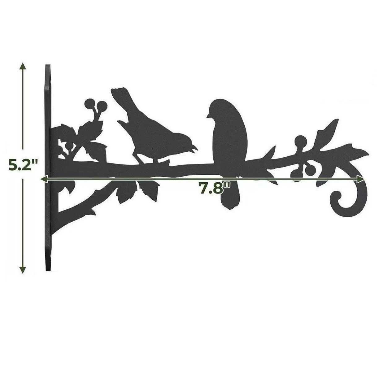 Iron flower basket mounted on wall in living room