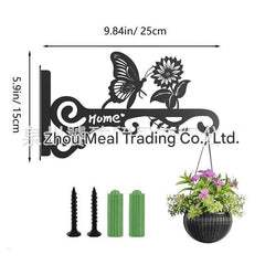 Outdoor iron flower basket with sunshine lighting