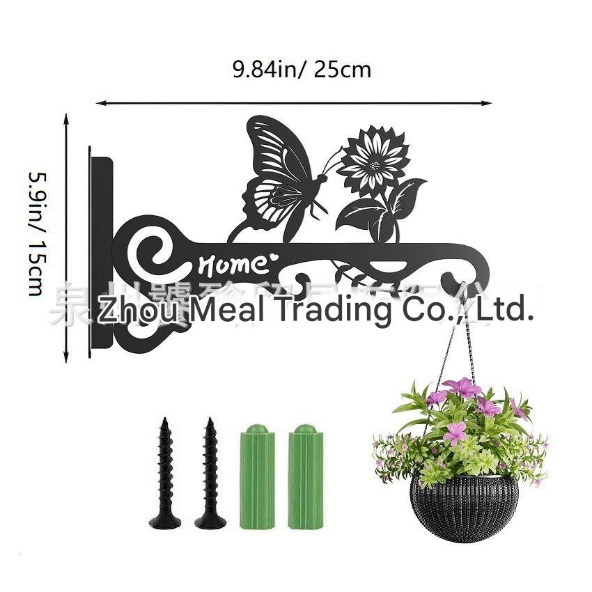 Outdoor iron flower basket with sunshine lighting
