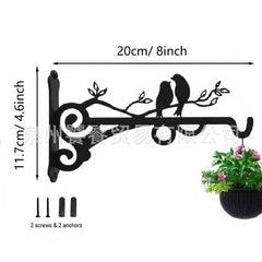 Iron plant basket in rustic home setting