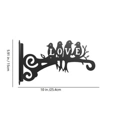 Mounted iron flower basket with vibrant flowers