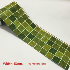 View of modern self-adhesive bathroom wall tiles