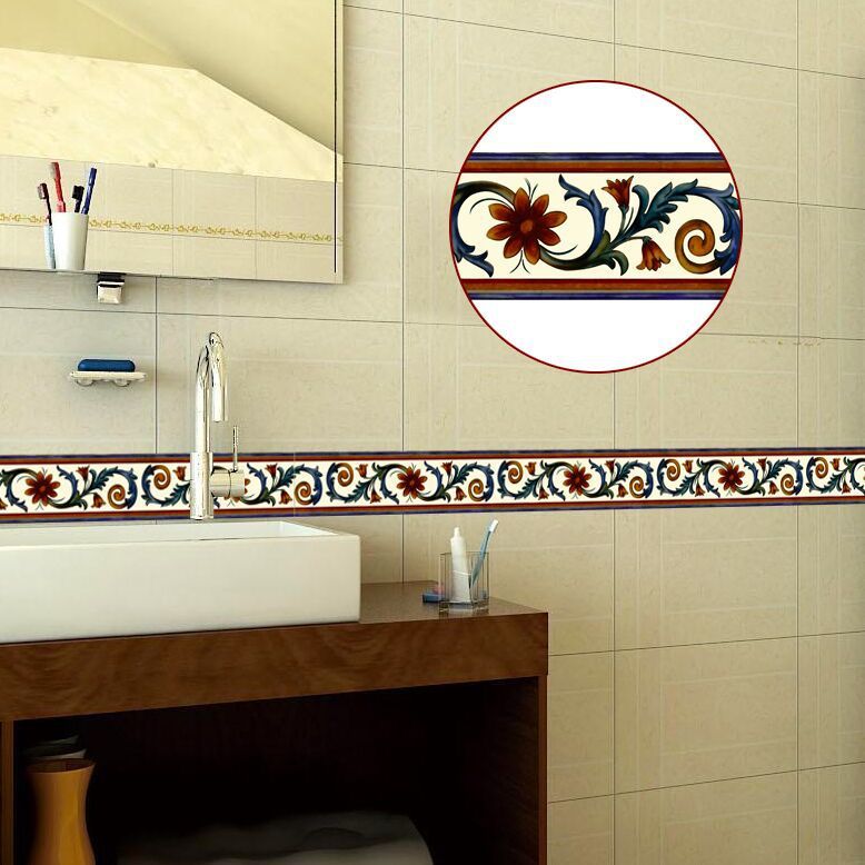 Self-adhesive bathroom tile stickers design 2 displayed