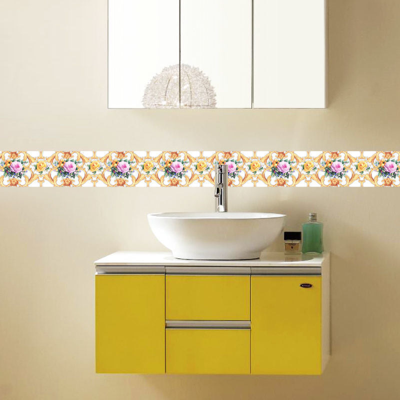 View of modern self-adhesive bathroom wall tiles
