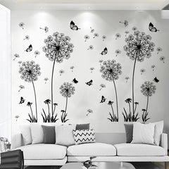 Close-up of black dandelion wall decor design