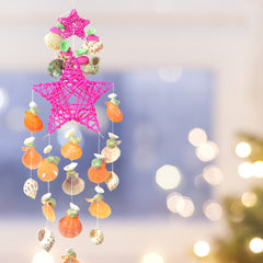 Close-up of Colourful Seashell Chime