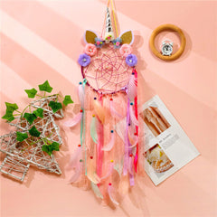 Whimsical unicorn dreamcatcher with lace