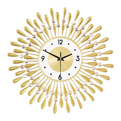 Sleek Black and Gold Wall Clock in living room