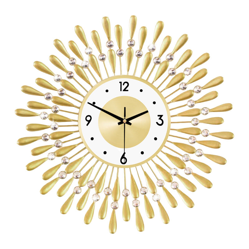 Sleek Black and Gold Wall Clock in living room