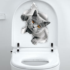Creative Cat Toilet Wall Decal design 3