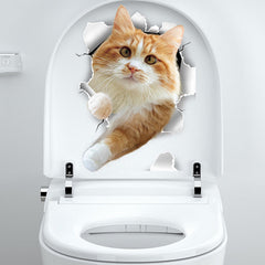 Creative Cat Toilet Wall Decal design 4
