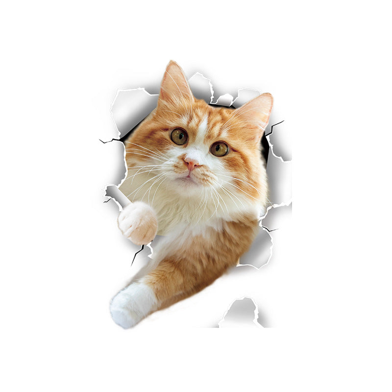 Creative Cat Toilet Wall Decal design 5