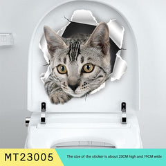 Creative Cat Toilet Wall Decal design 6