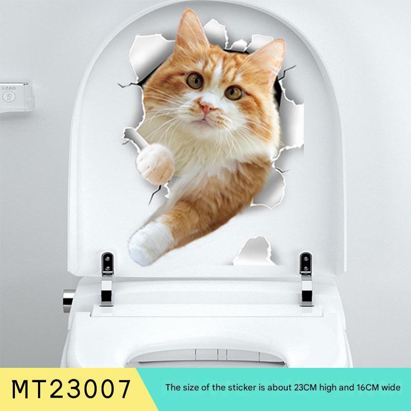 Creative Cat Toilet Wall Decal design 8