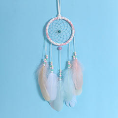 Fairy light dreamcatcher displayed indoors