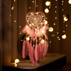 Atmospheric lighting from heart-shaped dreamcatcher