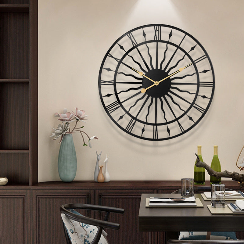 Close-up of modern hollow design clock image 2